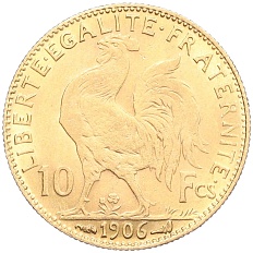 10 франков 1906 года Франция — Фото №1