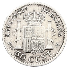 50 сентимо 1904 (10) года Испания — Фото №2