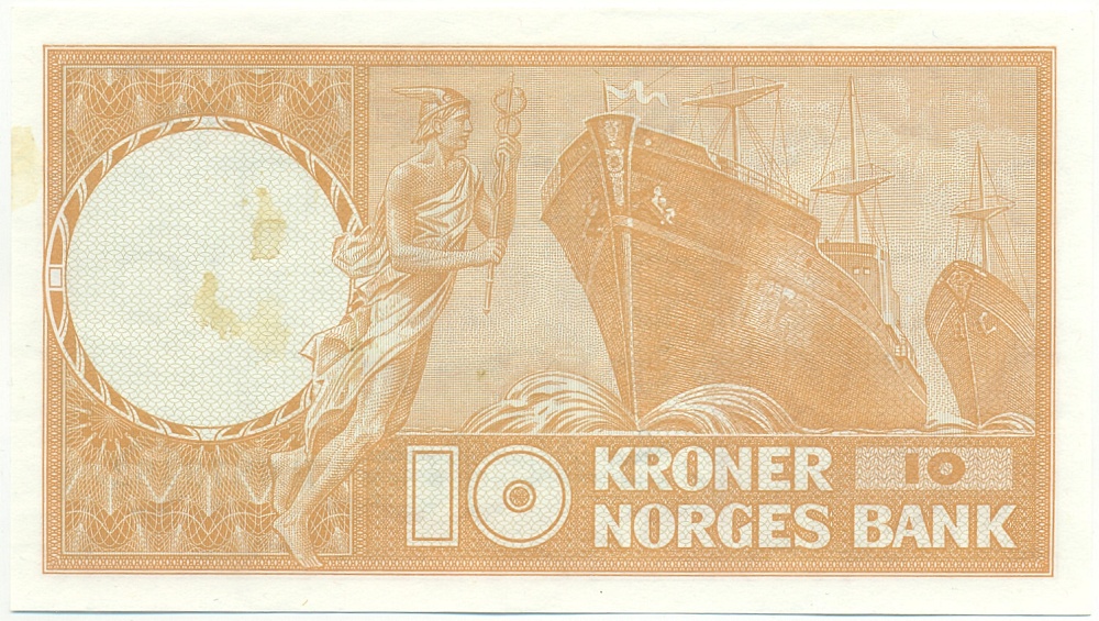 10 крон 1968 года Норвегия — Фото №2