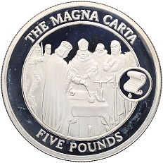 5 фунтов 2008 года Гибралтар «Великая Хартия Вольностей» — Фото №1