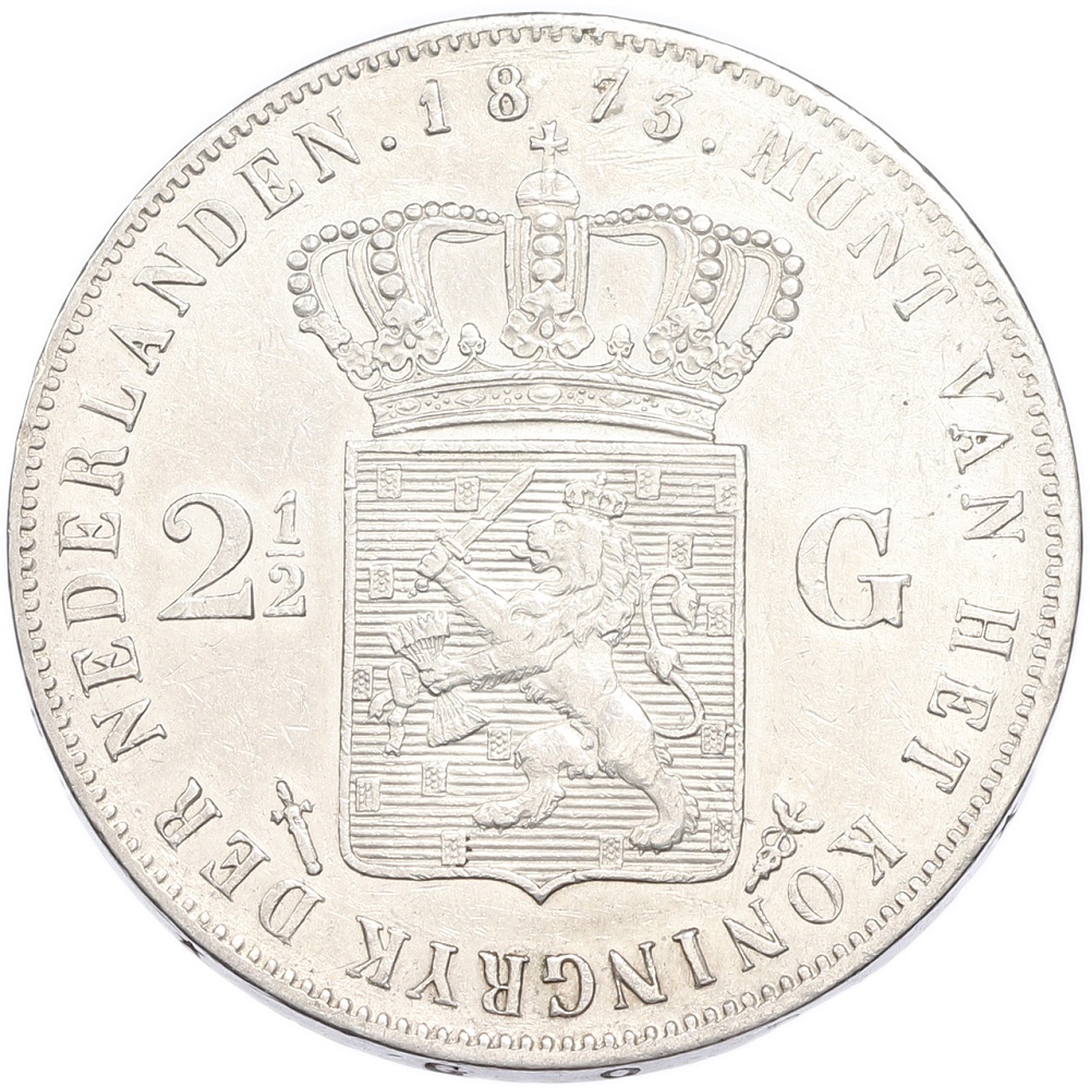 2 1/2 гульдена 1873 года Нидерланды — Фото №1