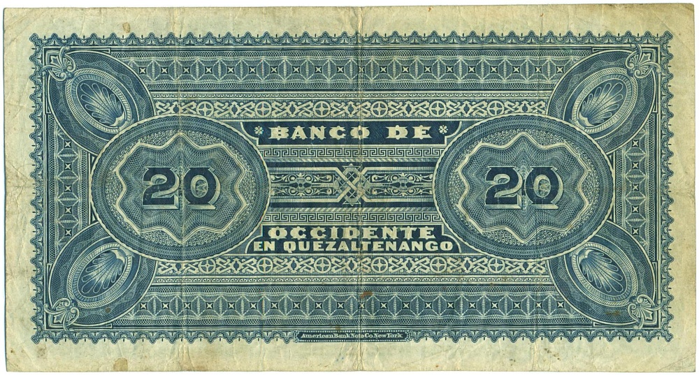 20 песо 1914 года Гватемала — Фото №2