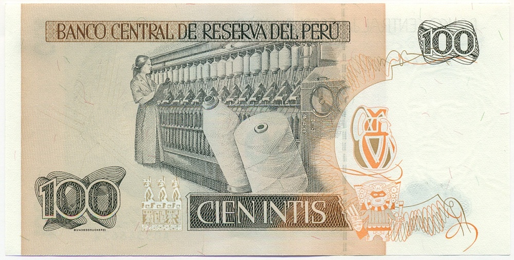 100 инти 1987 года Перу — Фото №2