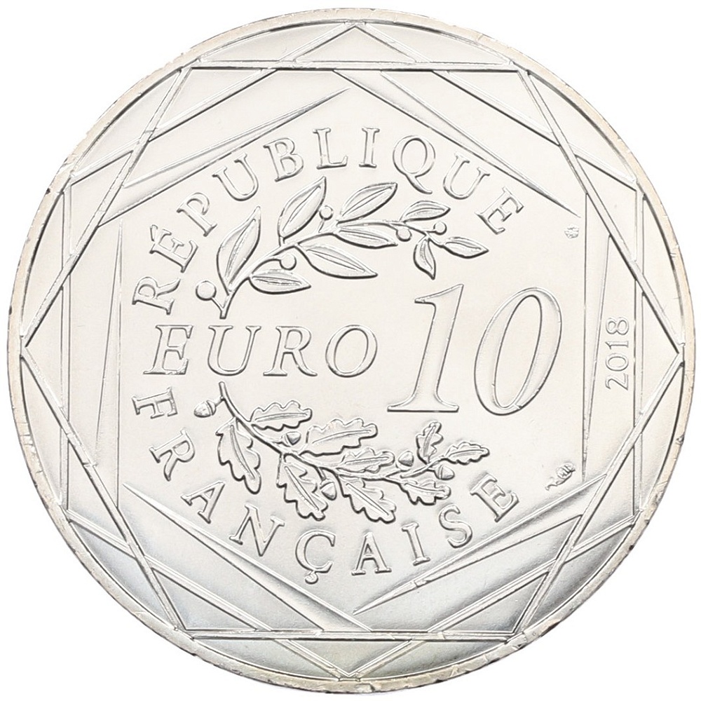 10 евро 2018 года Франция «Микки Маус и Франция — Лион» — Фото №2