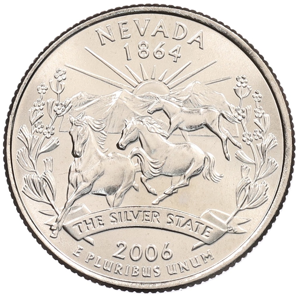 1/4 доллара (25 центов) 2006 года D США «Штаты и территории — Невада» — Фото №1