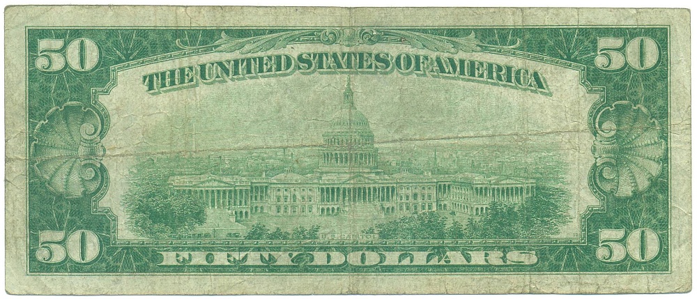 50 долларов 1928 года США (Огайо — Кливленд) — Фото №2