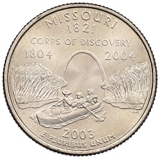 1/4 доллара (25 центов) 2003 года P США «Штаты и территории — Миссури» — Фото №1