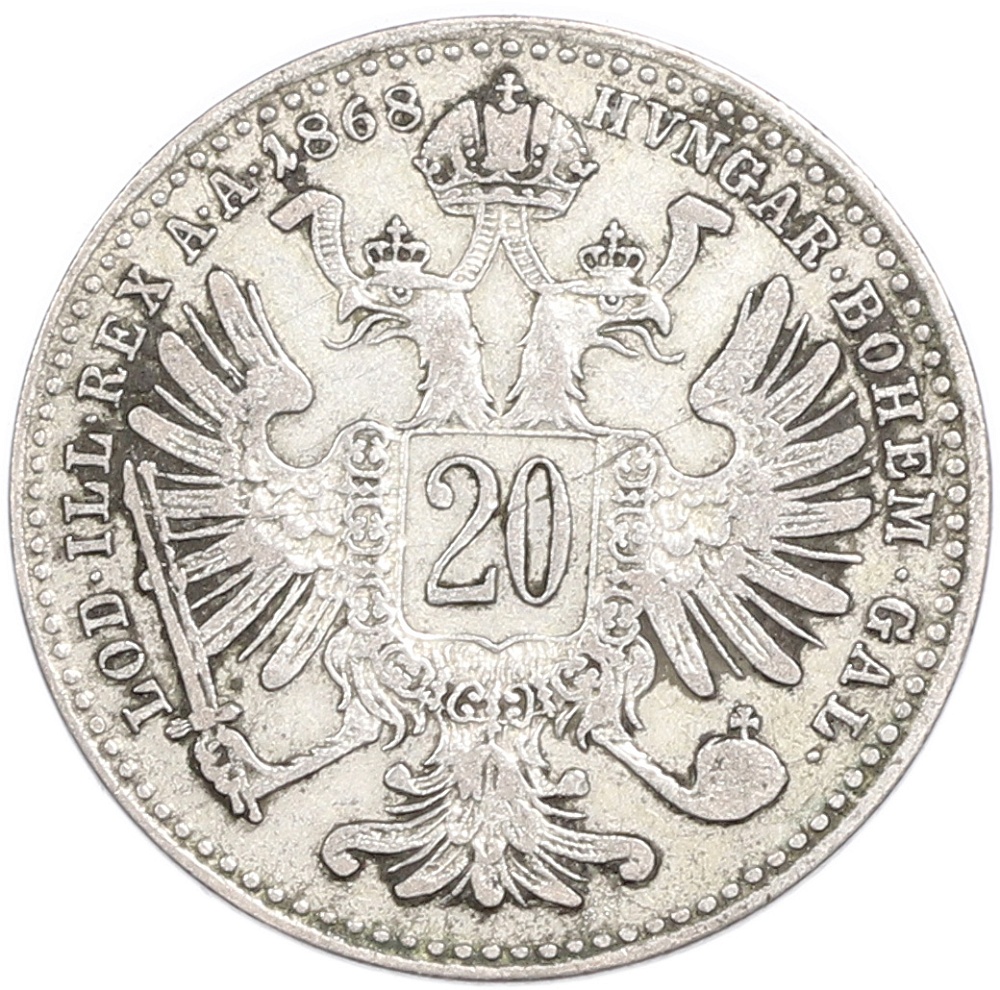 20 крейцеров 1868 года Австрия — Фото №1