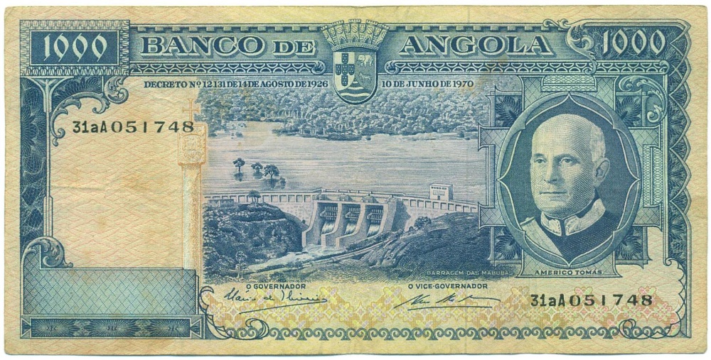 1000 эскудо 1970 года Ангола — Фото №1