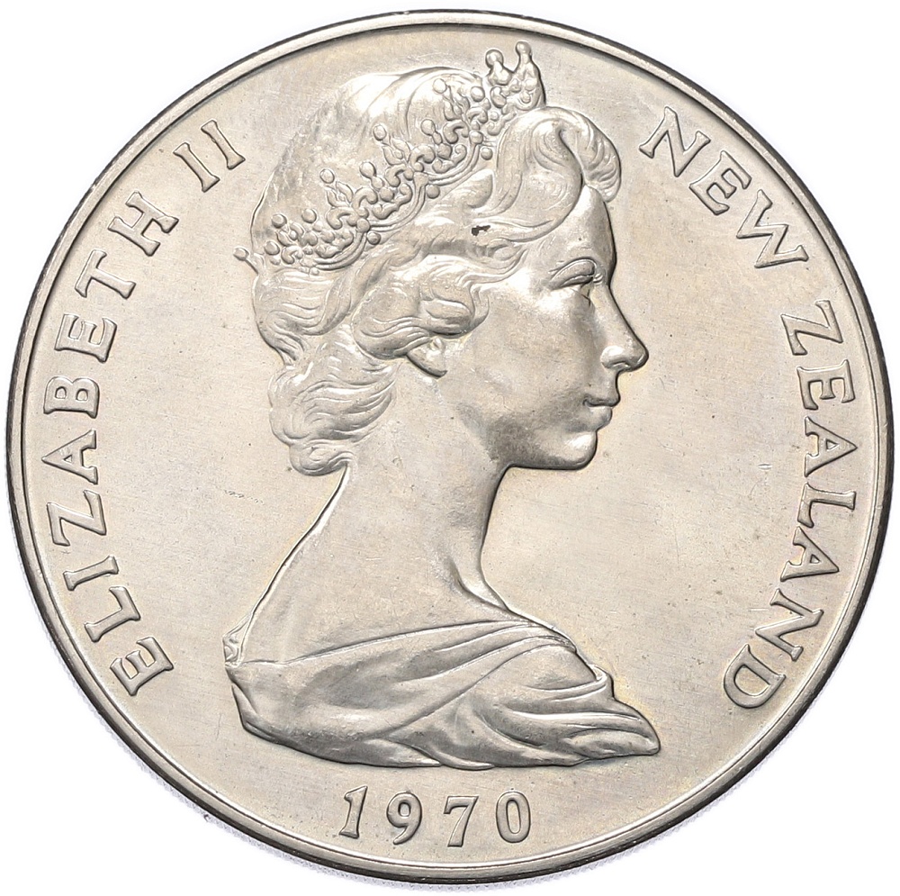 1 доллар 1970 года Новая Зеландия «Гора Кука» — Фото №2