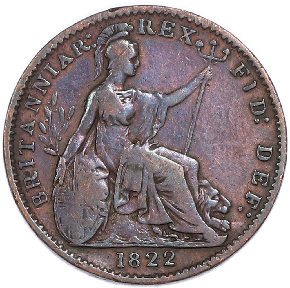 1 фартинг 1822 года Великобритания — Фото №1
