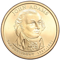 1 доллар 2007 года P США «2-й президент США Джон Адамс» — Фото №1