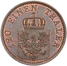3 пфеннига 1871 года А Пруссия — Фото №2
