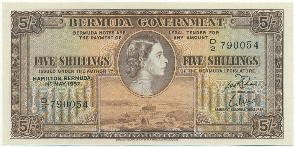 5 шиллингов 1957 года Британские Бермуды — Фото №1