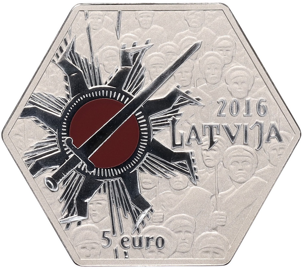 5 евро 2016 года Латвия «100 лет Митавской операции» — Фото №1