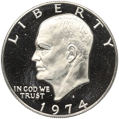 1 доллар 1974 года S США «Эйзенхауэр» (Proof) — Фото №1