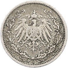 1/2 марки 1906 года A Германия — Фото №2