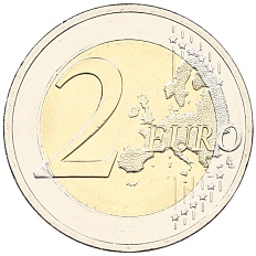 2 евро 2015 года Кипр «30 лет флагу Европейского союза» — Фото №2
