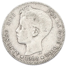 1 песета 1900 года Испания — Фото №1