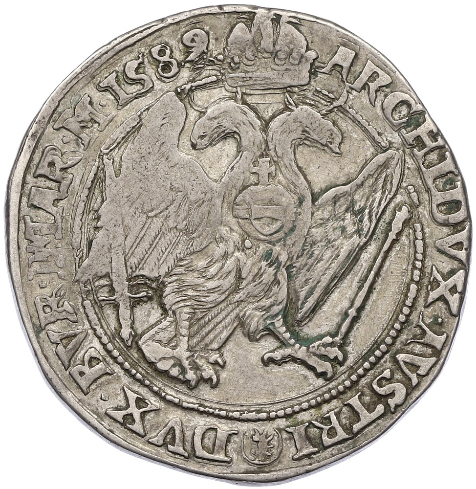 1 талер 1589 года Богемия — Рудольф II — Фото №2