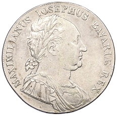 1 талер 1818 года Бавария «Предоставление Конституции Баварии» — Фото №2