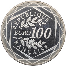 100 евро 2017 года Франция «100 лет со дня смерти Огюста Родена» — Фото №2