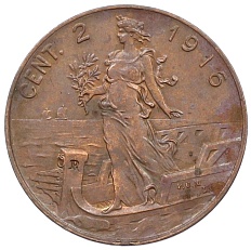 2 чентезимо 1916 года Италия — Фото №1