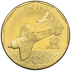 10 долларов 1991 года Маршалловы Острова «Самолеты Второй Мировой войны — Focke-Wulf Fw 190 Wurger» — Фото №1