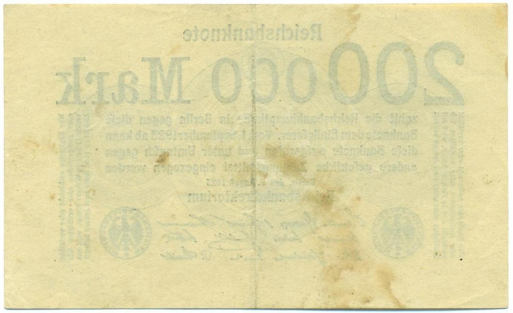 200000 марок 1923 года Германия — Фото №2