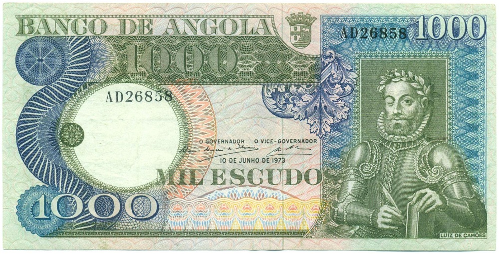 1000 эскудо 1973 года Ангола — Фото №1