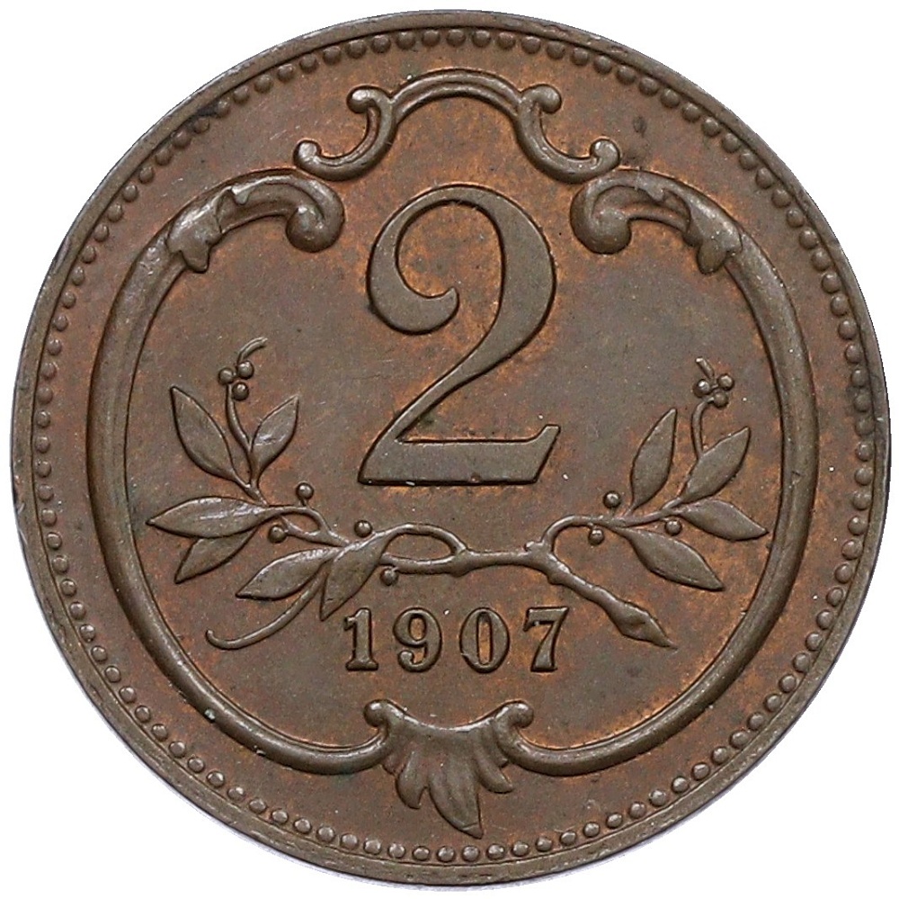 2 геллера 1907 года Австрия — Фото №1