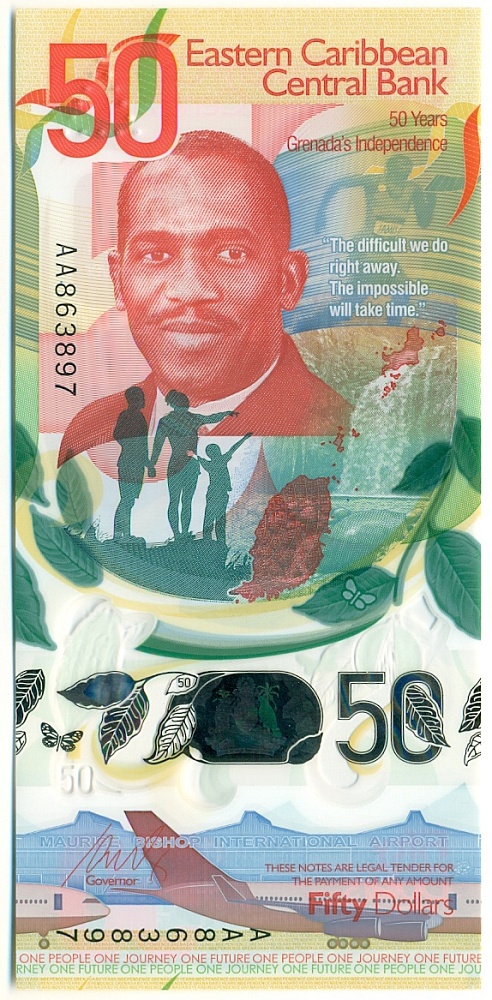 50 долларов 2024 года Восточные Карибы «50-летие Независимости Гренады» — Фото №1