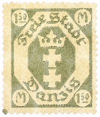 Почтовая марка 1.50 марки 1922 года Данциг — Фото №1