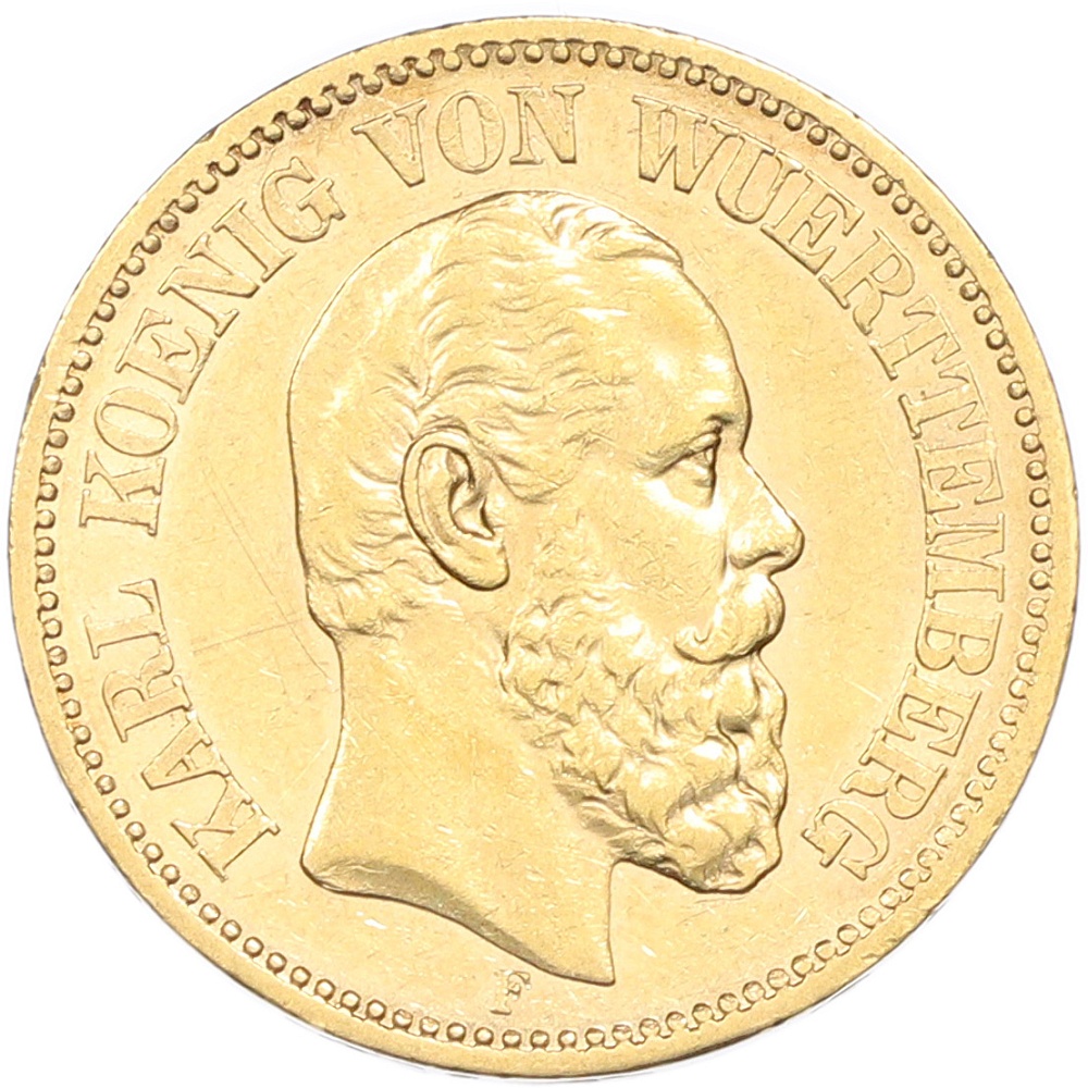 20 марок 1873 года Германия (Вюртемберг) — Фото №1
