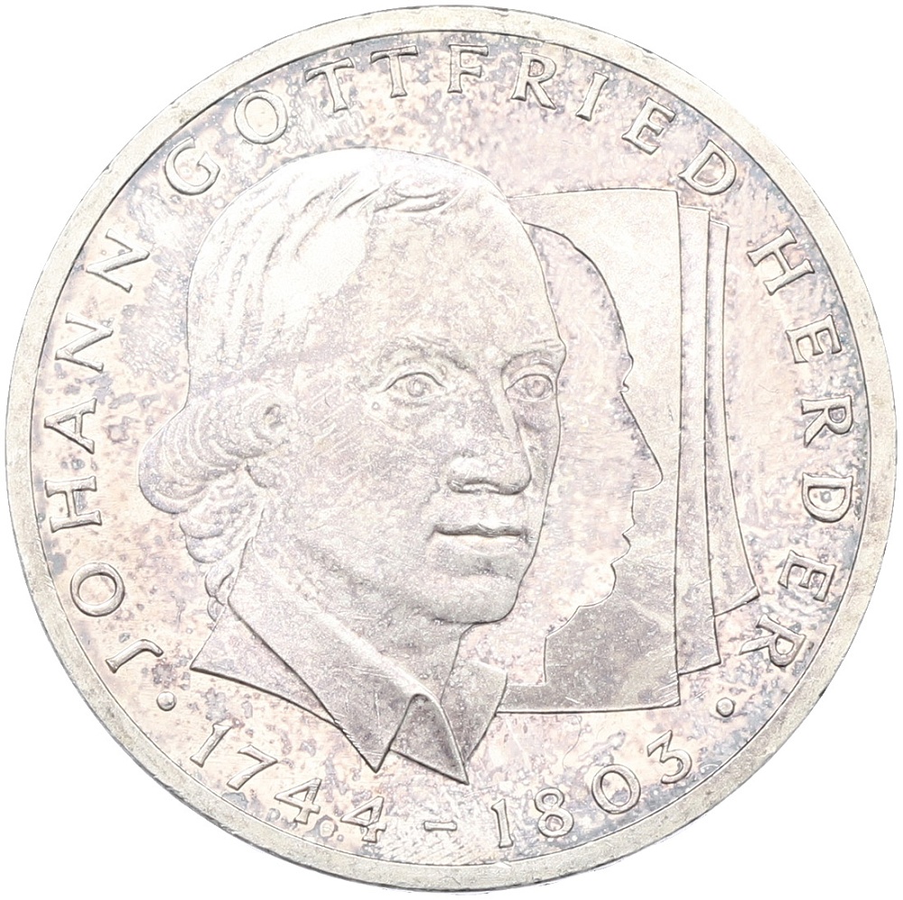 10 марок 1994 года G Германия «250 лет со дня рождения Иоганна Готфрида Гердера» — Фото №1