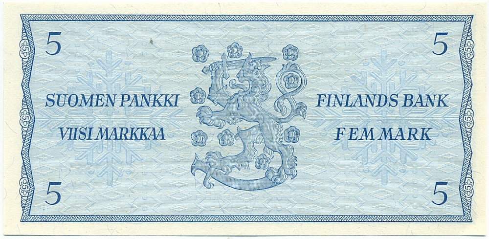 5 марок 1963 года Финляндия — Фото №2