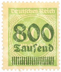 Почтовая марка 800.000 марок 1923 года Германия — Фото №1