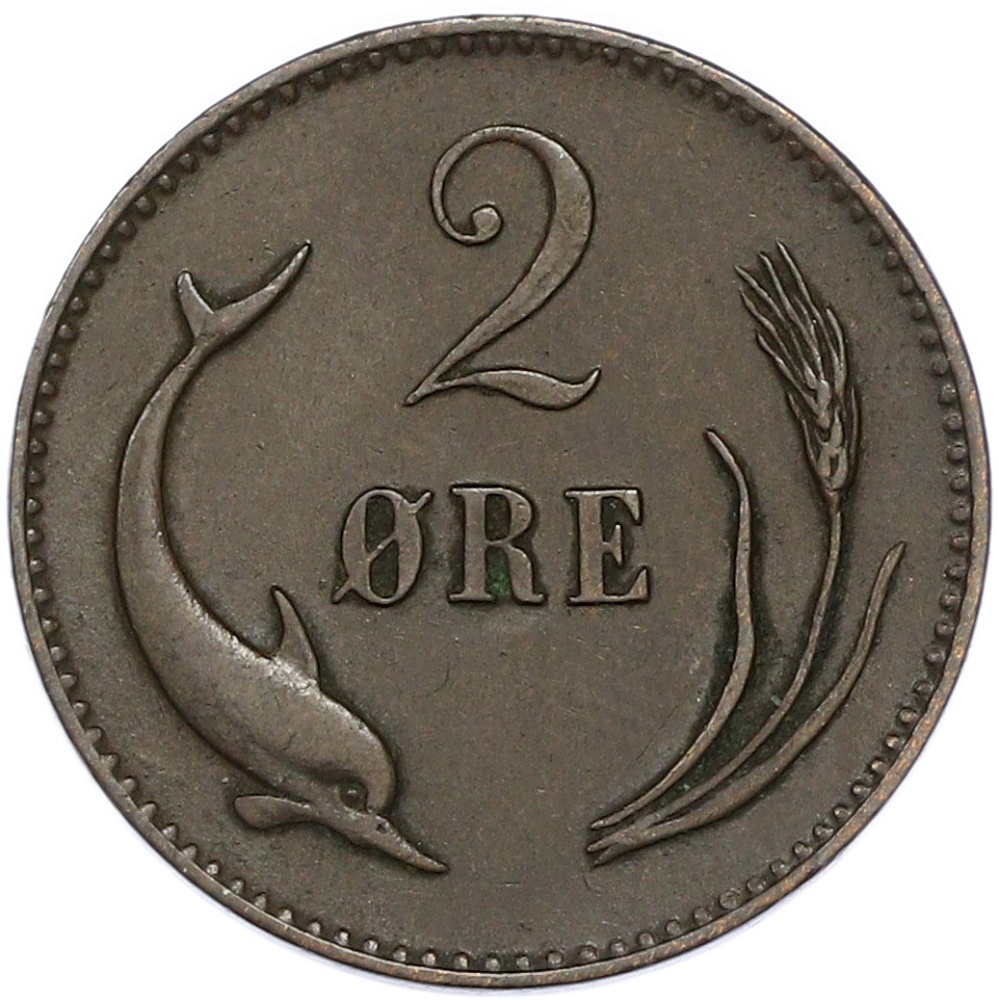 2 эре 1874 года Дания — Фото №1