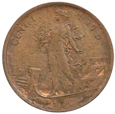 1 чентезимо 1915 года Италия — Фото №1