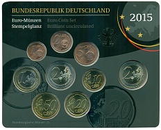 Набор из 9 евромонет 2015 года J Германия — Фото №1