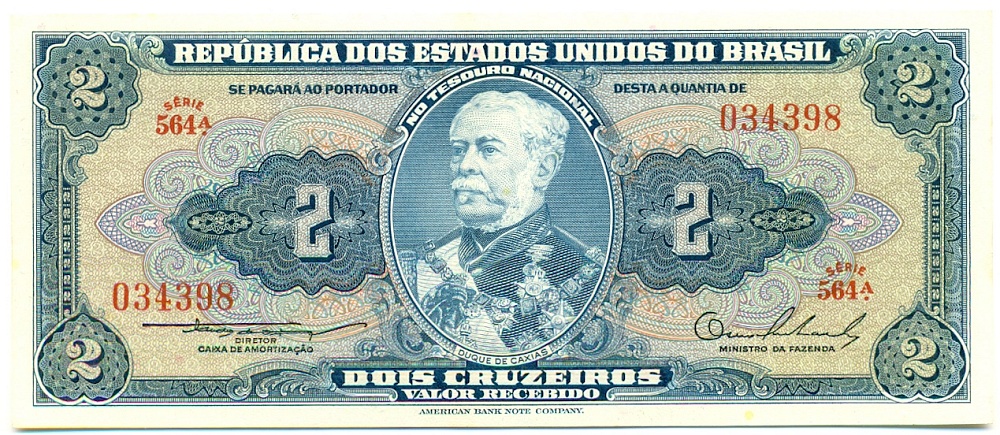 2 крузейро 1954 года Бразилия — Фото №1