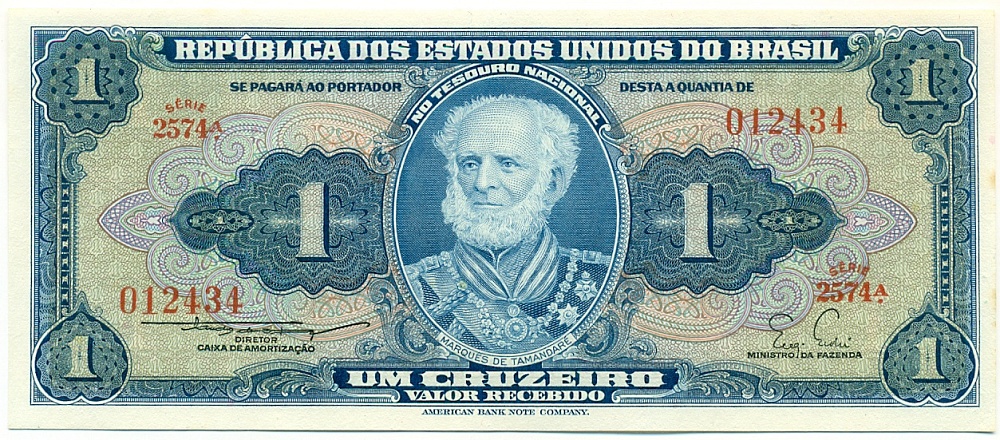 1 крузейро 1954 года Бразилия — Фото №1