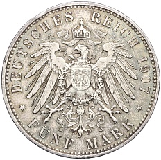 5 марок 1907 года Германия (Бавария) — Фото №2