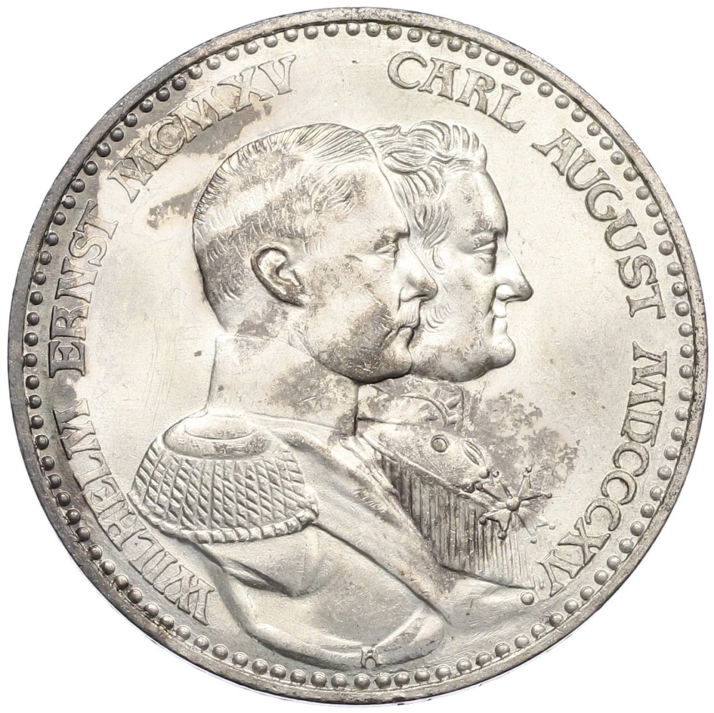 3 марки 1915 года Германия (Саксен-Веймар-Эйзенах) «100 лет Великим герцогам» — Фото №1