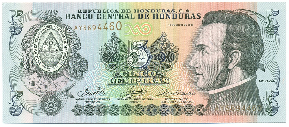 5 лемпир 2006 года Гондурас — Фото №1