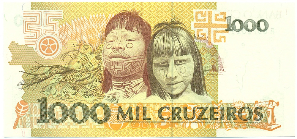 1000 крузейро 1991 года Бразилия — Фото №2