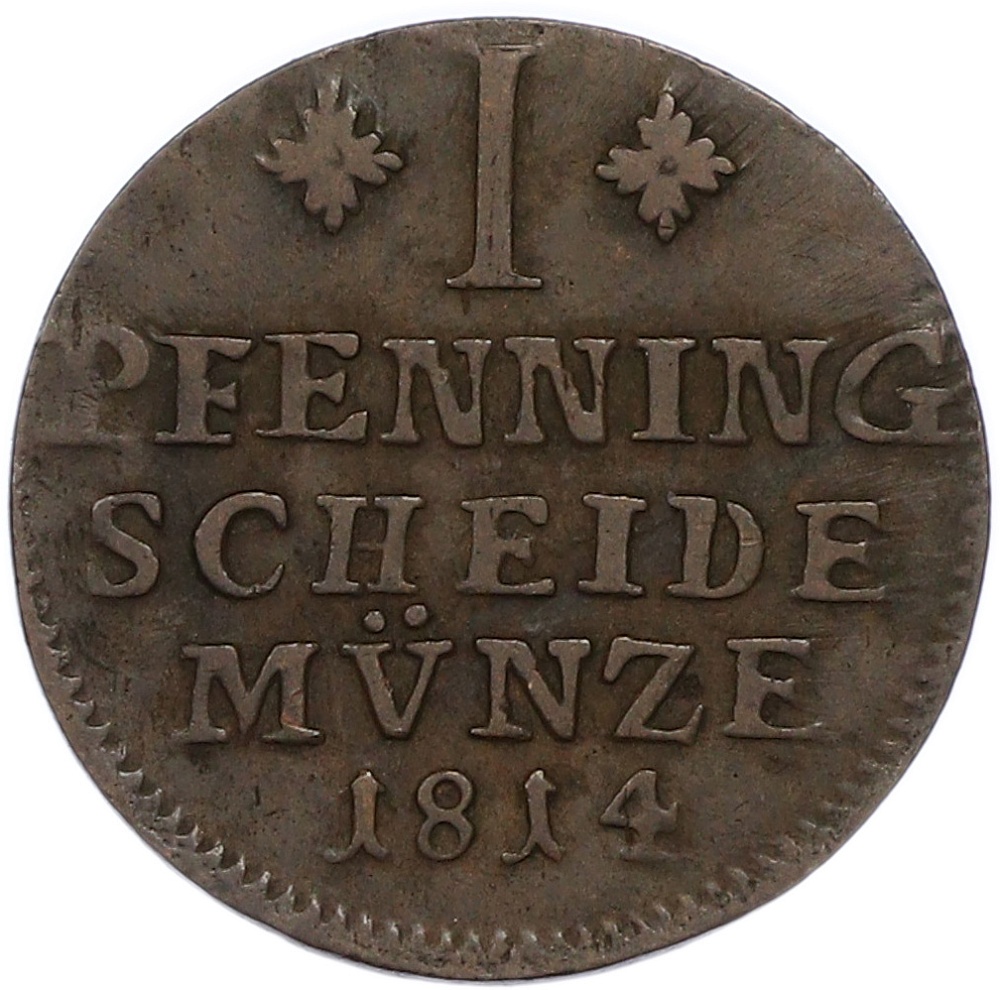 1 пфенниг 1814 года Брауншвейг-Вольфенбюттель — Фото №2