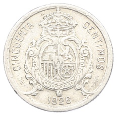 50 сентимо 1926 года Испания — Фото №2