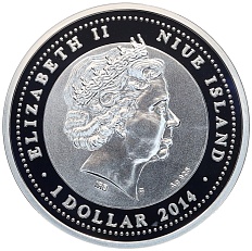 1 доллар 2014 года Ниуэ «Китайский гороскоп — Год лошади» — Фото №2