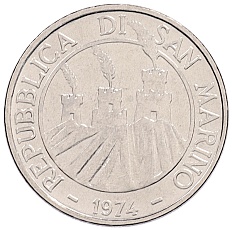 50 лир 1974 года Сан-Марино — Фото №2